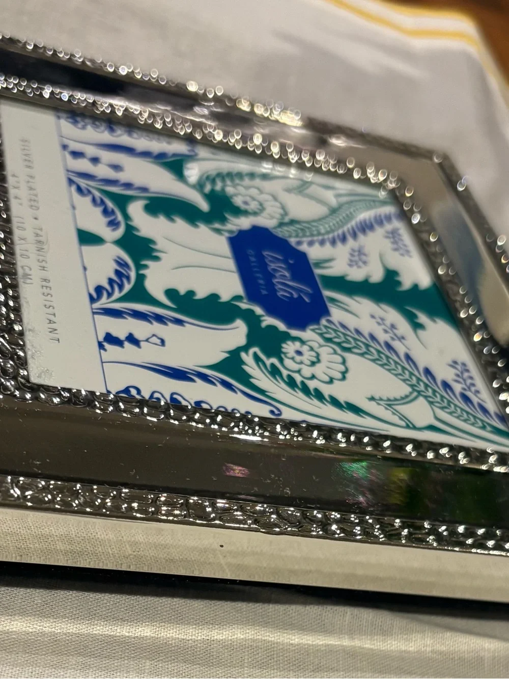 Vintage Isola Galleria Silver Photo Frame by Azzure Home 4x4 inches